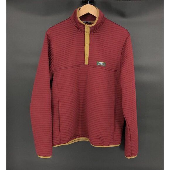 L.L.Bean Other - L.L.Bean Mens Airlight Knit Pullover L Burgundy Quarter Snap Outdoor Granola